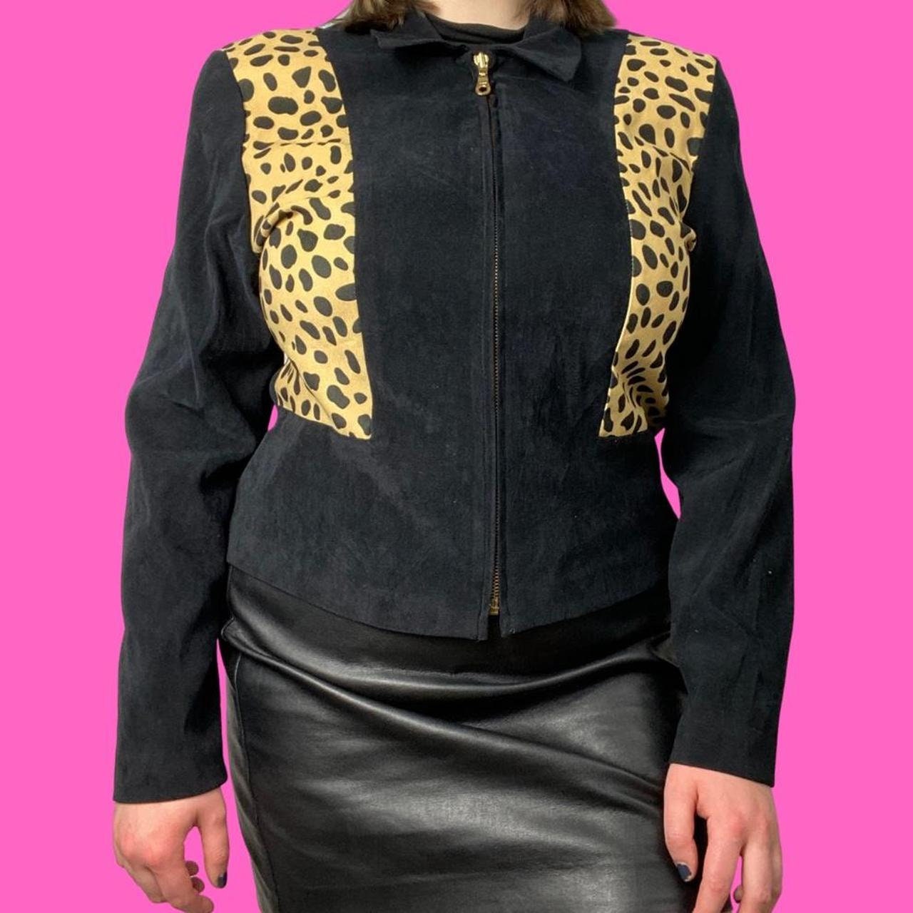 Vintage 90s Black Faux Suede Zip up Jacket With Leopard Print Details, Size Large - Etsy Vintage 90s Black Faux Suede Zip up Jacket With Leopard Print Details, Size Large - Etsy