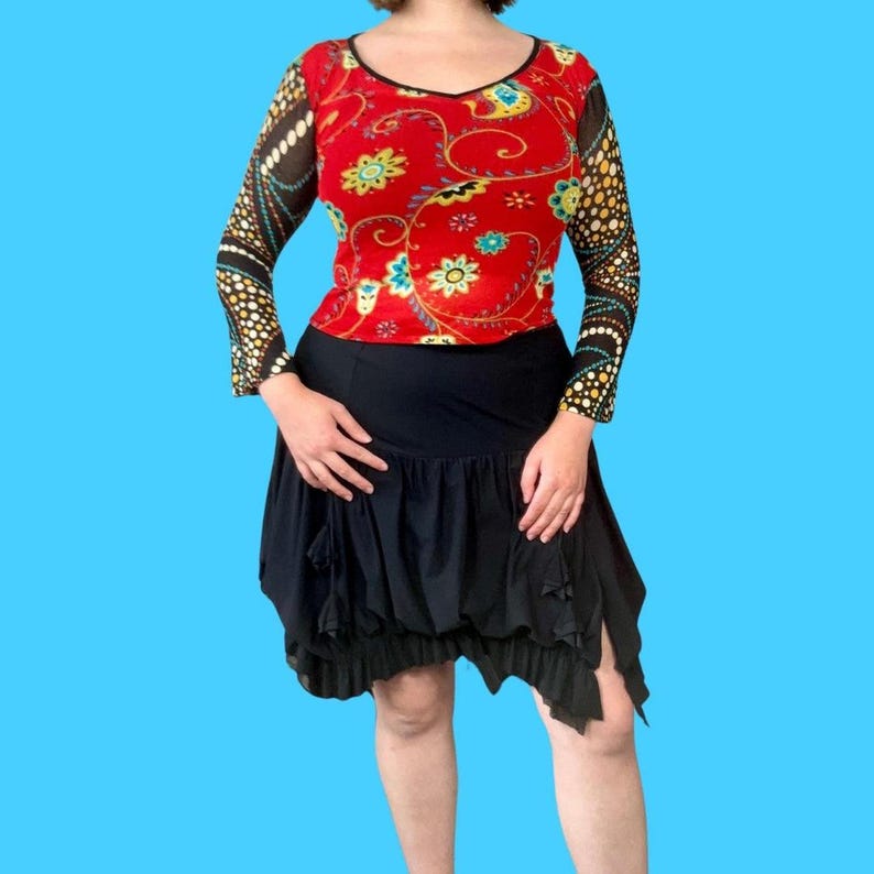 Y2K Novelty Print Mesh Top (M)