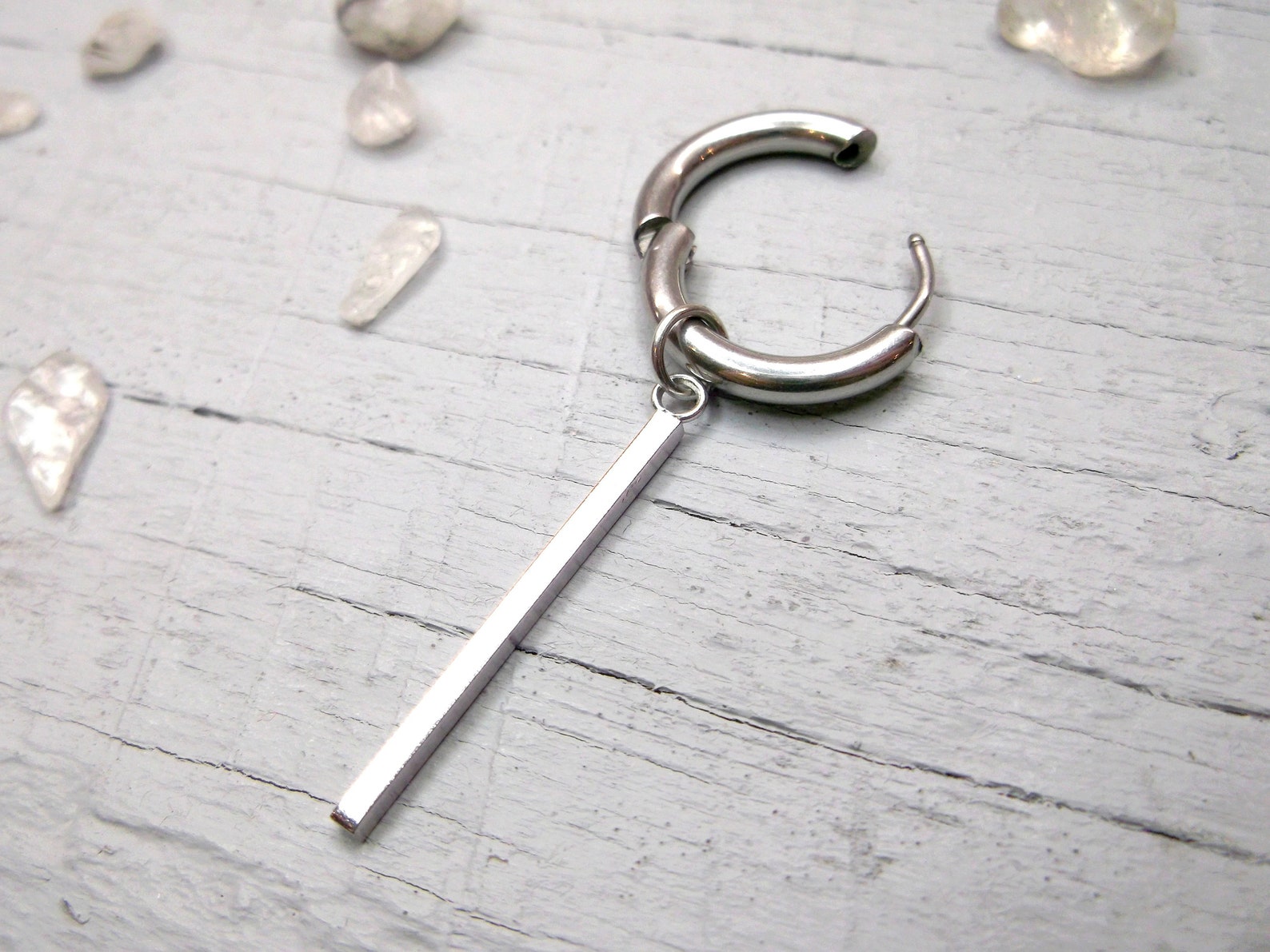 One Stick Dangle Stick Earring Male Stick Dangle Stick Long Etsy