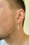 Lightning Bolt Clip-on Earring: Antique Silver Alloy, David Bowie Accessory product logo