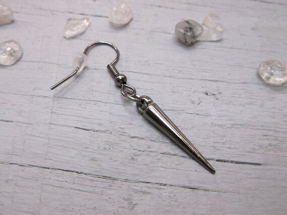Black Spike Dangle Earring: Matte Goth Punk Style Canada