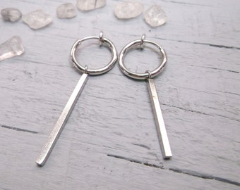 Ein Clip-on Stick Hänger Ohrring Männer Stäbchen Lange Ohrringe Männer Stick Ohrringe Unisex lange Stäbchen Hänger