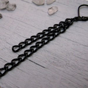 One black chain earring, chain earring, chain dangle, black men dangle, braided chain earring, braided men earring, braided men dangle