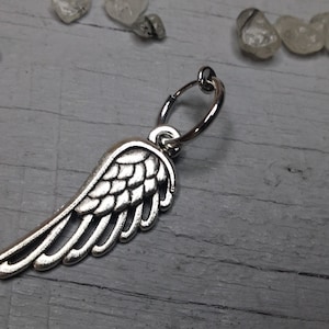 Angel wing clip on, Symbolic dangle, Accessory for men, Men wing clip on,Non pierced,Punk earring, Boys clip on,Angel wing clip on,man gift.