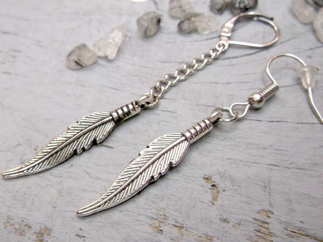 One Feather Earring, Symbolic Meaning, Feather Dangle, Men Earring