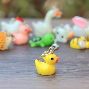 Animal Badge Reel Charms Accessories Badge Buddy Rubber Ducky Cow Chicken Hedgehog Turtle Duck Keychain zipper pull stitch marker Summer