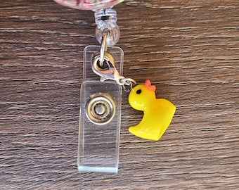 Rubber Duck Ducky Badge Reel Charm / Stitch Marker