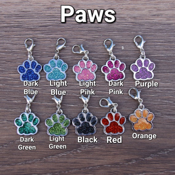 Animal Paw Print, Dog Cat Best Friend Glitter Badge Reel Charm