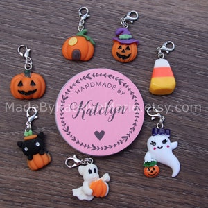 Halloween Badge Reel Charms | Pumpkin,  Ghost, Candy Corn, Jack o Lantern, Fall, Autumn