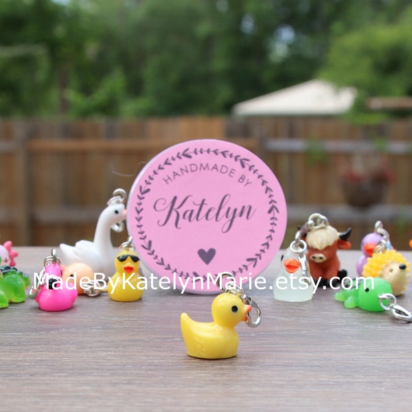 Animal Badge Reel Charms Accessories Badge Buddy Rubber Ducky Cow Chicken Hedgehog Turtle Duck Keychain zipper pull stitch marker tumbler cu
