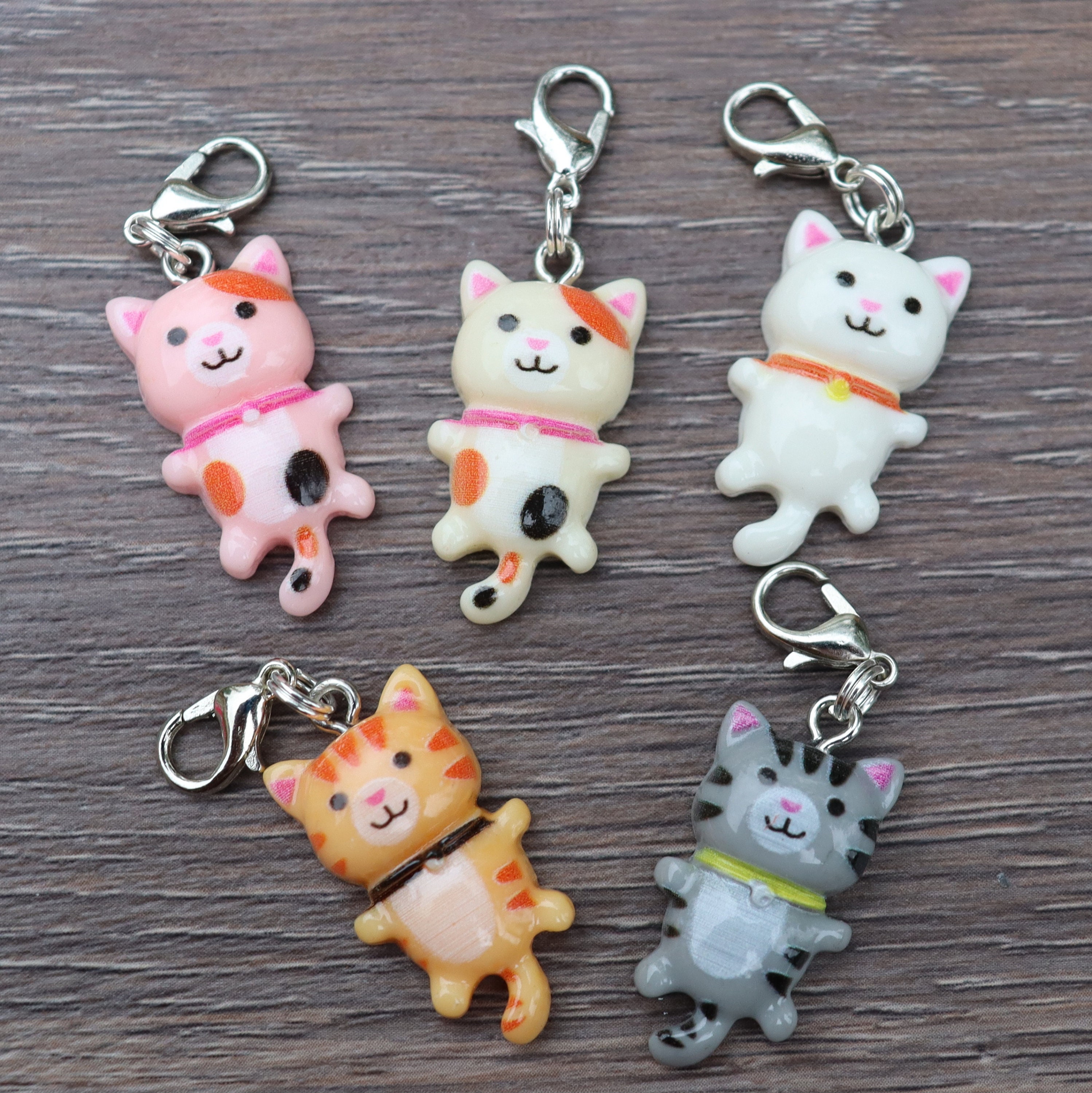 Cat Badge Reel Charms, Animal Badge Buddy / Stitch Markers 