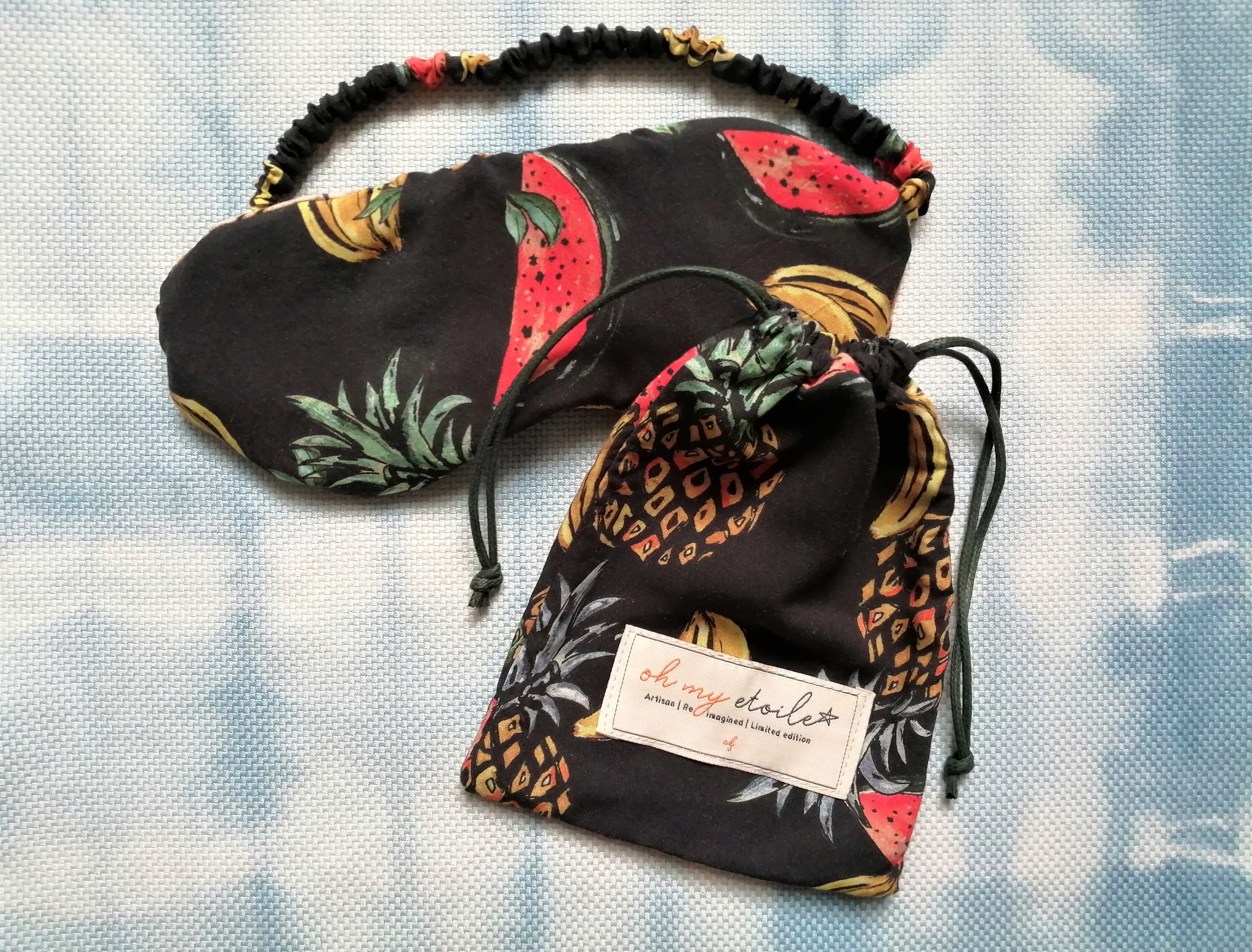 Pineapple Print Sleep Mask/ Eye Mask for Sleeping Etsy UK