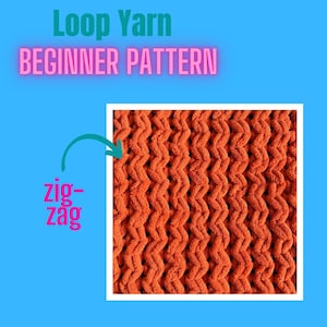 Blanket Pattern Download // PATTERN: Zig Zag Blanket // Beginner Patterns // Loop Yarn Pattern // Finger Knitting // Squiggle // Basics