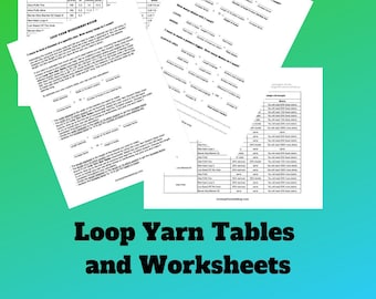 Loop Yarn Finger Knitting Tools: Conversion Charts & Worksheets (PDF Download)