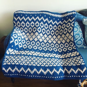 MÖNSTER: Ski Patrol Skandinavisk filt - Loop Yarn Finger Stickning (PDF-nedladdning)