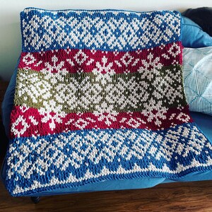 Blanket Pattern Download // PATTERN: Winter Lace Scandinavian Blanket // Alize Puffy More // Bernat Graph It // Loop Yarn Pattern // Knit