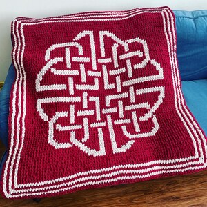 Blanket Pattern Download // PATTERN: Dara Knot Celtic Blanket // Alize Puffy More // Bernat Graph It // Loop Yarn Pattern // Finger Knitting