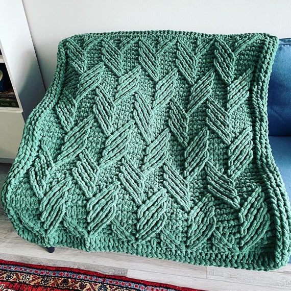 Blanket Pattern Download PATTERN Chevron Shadow Blanket Loop Yarn Pattern Finger Knit Chunky Knit Bernat Alize Blanket ez Etsy