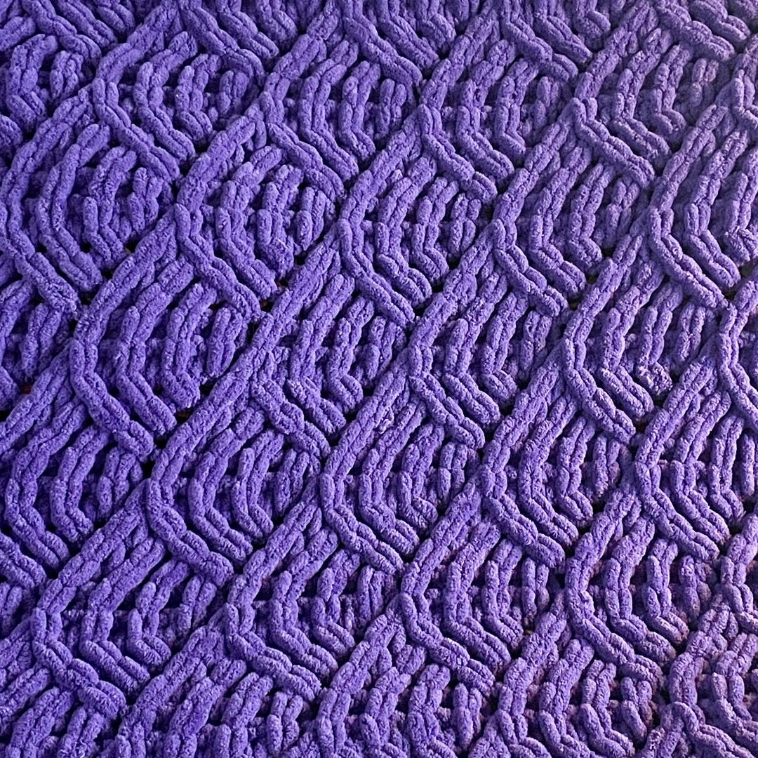 Blanket Pattern Download // PATTERN Overlapping Waves Blanket // Loop Yarn Pattern // Finger