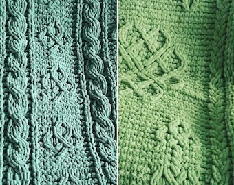 IRISH PATTERN BUNDLE // St. Patrick's Day // Loop Yarn Patterns // Finger Knitting // Two-Pattern Bundle // Chunky Knit Blanket // Shamrock