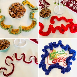 Garland Pattern Download // PATTERN: Easy Loop Yarn Garland // Small Loop Yarn Project // Loop Yarn Pattern // Finger Knit // Holiday Decor