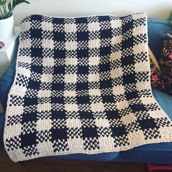 Blanket Pattern Download // PATTERN: Buffalo Plaid Blanket.