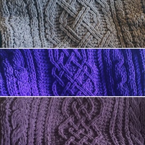CELTIC PATTERN BUNDLE: Celtic Braid Blankets // Loop Yarn Patterns // Finger Knitting // Three-Pattern Bundle // Chunky Knit Throw // Cable