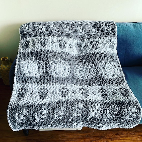How to Make a CHUNKY Cable Knit Blanket with Loop Yarn - It's Always Autumn