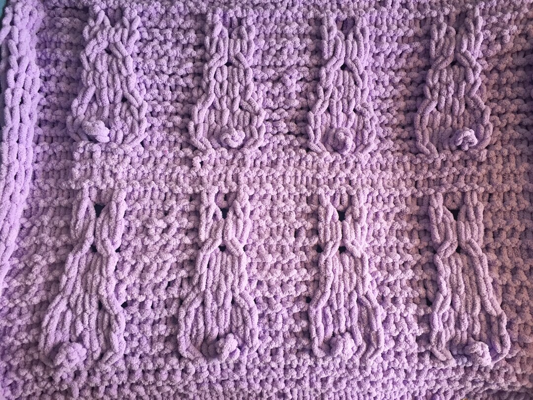 Blanket Pattern Download // PATTERN: Bunny Tails Baby Blanket // Loop ...