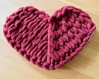Heart Pattern Download // PATTERN: Double-Sided Heart // Alize Puffy More // Bernat Graph It // Loop Yarn Pattern // Valentine's Day Decor