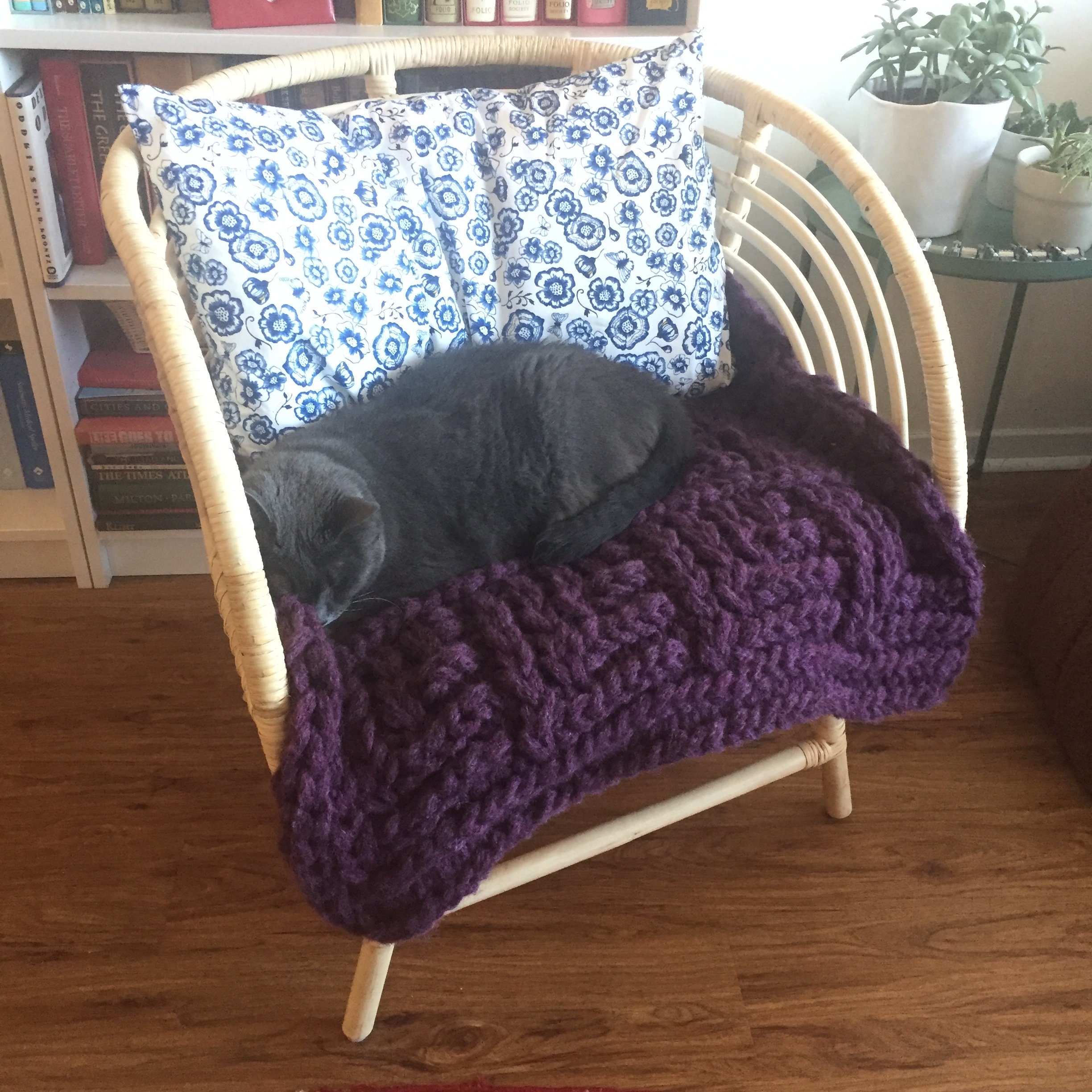 PATTERN: Brioche Knit Style Rug or Throw - Loop Yarn Finger Knitting ...