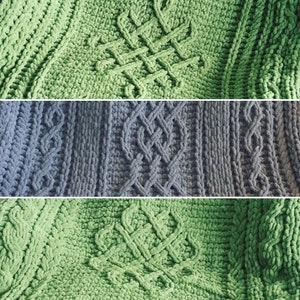 CELTIC PATTERN BUNDLE: Celtic Knot Blankets // Loop Yarn Patterns // Finger Knitting // Three-Pattern Bundle // Chunky Knit Blanket // Cable