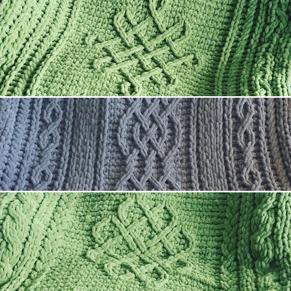 CELTIC PATTERN BUNDLE Celtic Knot Blankets Loop Yarn Patterns Finger Knitting Three pattern Bundle Chunky Knit Blanket Cable Etsy Canada