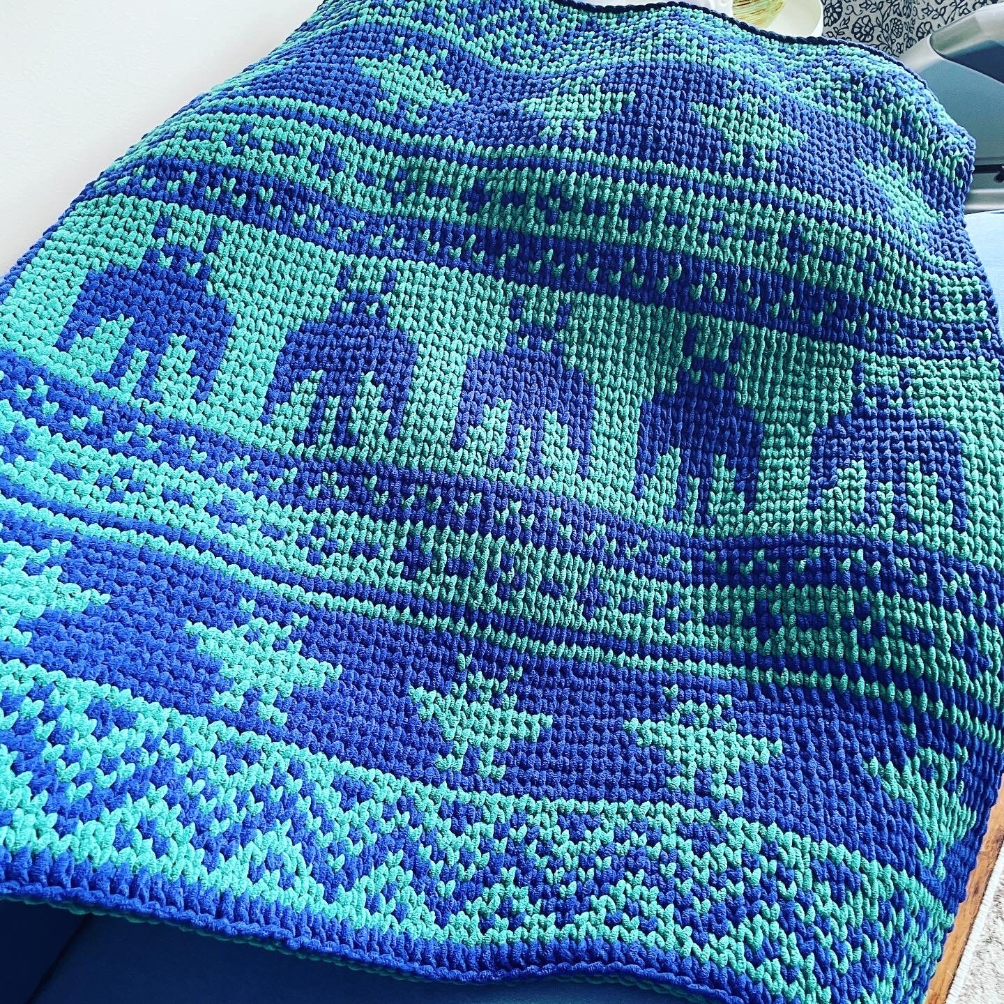 Blanket Pattern Download // PATTERN: Mothman Scandinavian Blanket // Alize Puffy More // Bernat Graph It // Loop Yarn Pattern // Cryptid