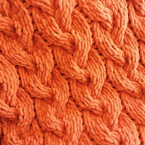 Blanket Pattern Download // PATTERN: Slip and Slide Cable Blanket // Loop Yarn Pattern // Finger Knitting // Chunky Knit // Cable Knit image 2