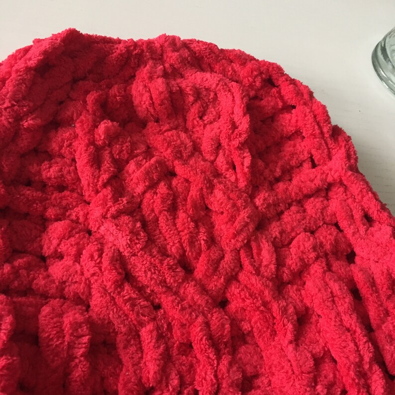 Soft Knitted Hat With Rolled Brim // Vegan Chenille Yarn Hat Etsy Canada