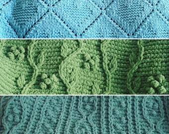 MAY PATTERN BUNDLE // Loop Yarn Pattern // Finger Knitting // Three-Pattern Bundle // Cozy Throw // Chunky Knit Blanket // Blanket-Ez