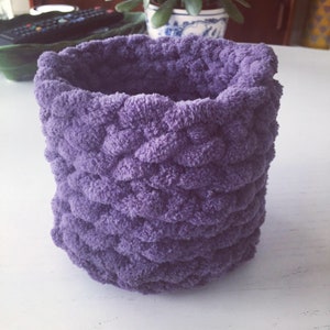 Container Pattern Download // PATTERN: Soft Storage Container // Small Loop Yarn Project // Loop Yarn Pattern // Finger Knitting // Leftover