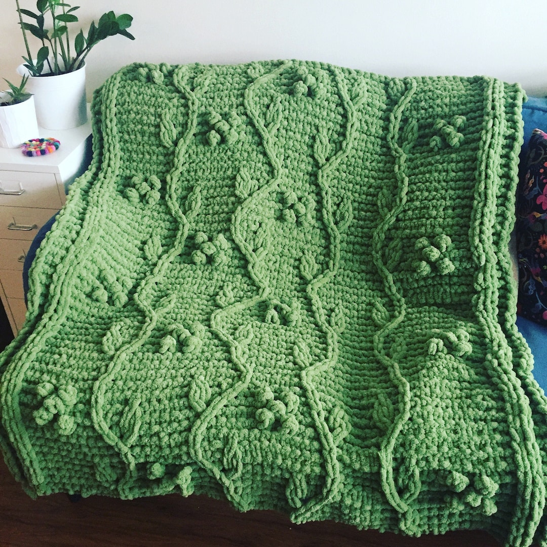 Blanket Pattern Download // PATTERN Flowered Vines Blanket // Etsy