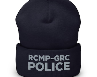 RCMP Duty Embroidered Cuffed Toque, Royal Canadian Mounted Police, Gift for Law Enforcement, Canadian Constable Gift, Winter BeanieHat