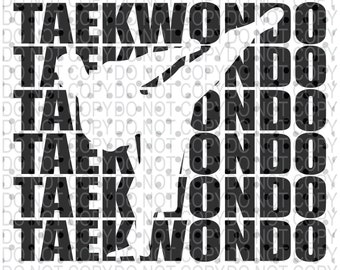 TAEKWONDO Cool retro vintage graphic theme aesthetic art martial arts svg instant download Taekwondo svg file