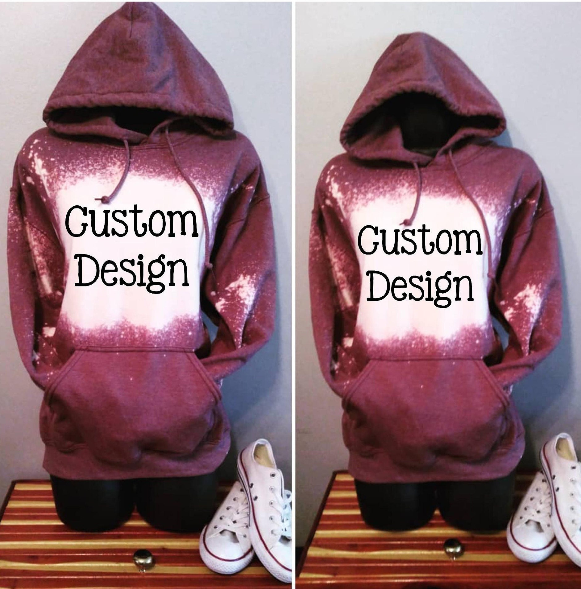 Blank or Custom Designed Hoodie Distressed Hoodie Center - Etsy Canada