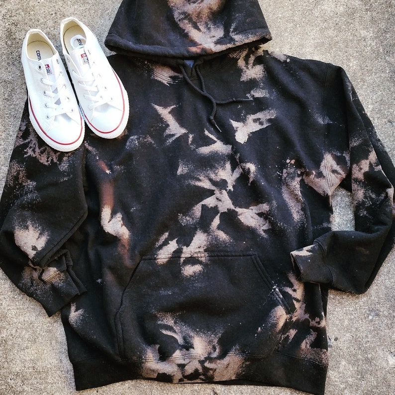 Blank Bleached Hoodie Distressed Hoodie Custom Bleached Etsy
