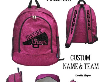 Glitter NGIL Medium Canvas Backpack, Customized with glitter design, custom gifts
