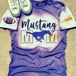 Football & Cheer Mom Mascot Tee, printed sleeves, distressed tee, unisex fit, soft feel, sports mom, football