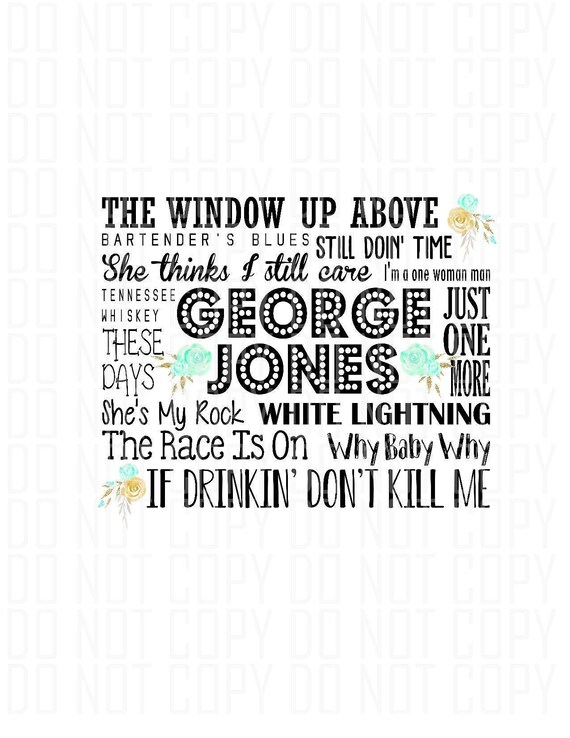 George Jones Songs Digital Design Png Image Sublimation Etsy