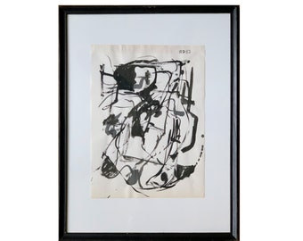 Manner of Richard Diebenkorn Ink Drawing  Untitled, “RD 52”, 1952