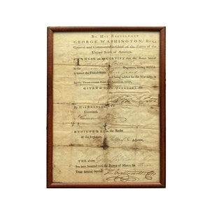 George Washington signed discharge, Revolutionary War I 1783 image 1