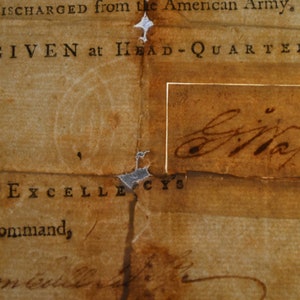 George Washington signed discharge, Revolutionary War I 1783 image 7
