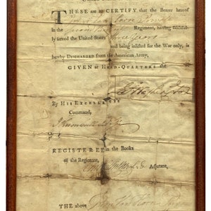George Washington signed discharge, Revolutionary War I 1783 image 4